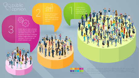 Public opinion infographics vector step by step chart template.のイラスト素材