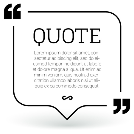 Trendy block quote modern design elements. Creative quote and comment text frame templateのイラスト素材