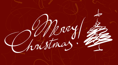 Calligraphic christmas greeting card vector templateのイラスト素材