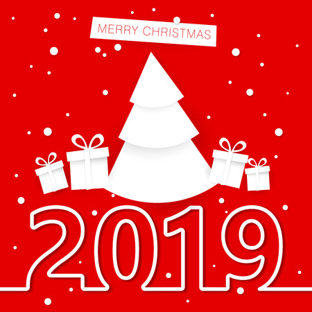Christmas and new year  vector greeting card, poster and banner template.のイラスト素材