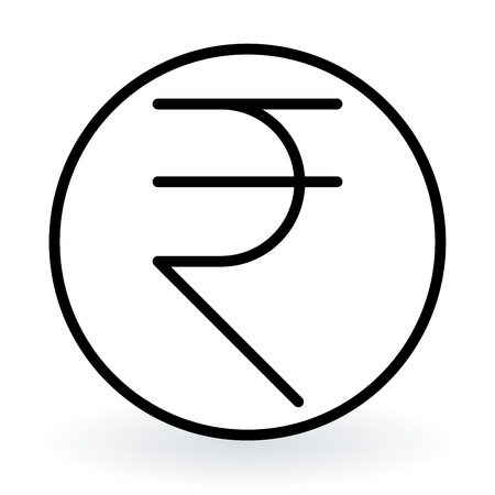 Indian rupee symbol thin line iconのイラスト素材