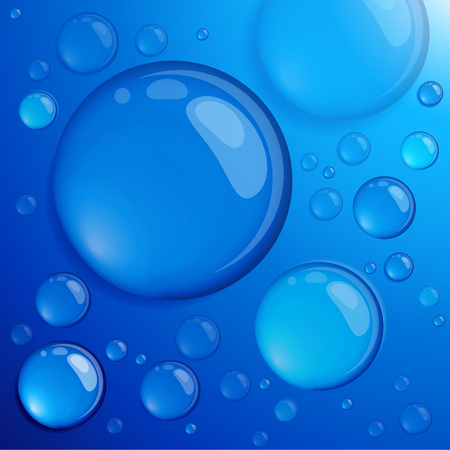 Clear water transparent  drop vector background and design element set.のイラスト素材