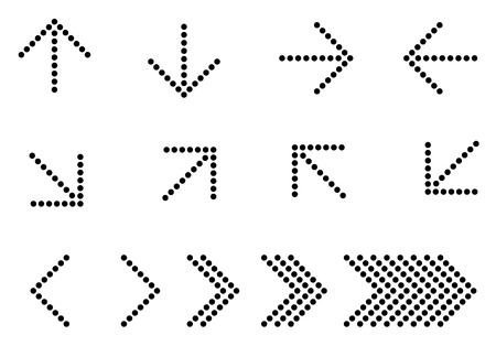 Flat design dot line arrow vector interface icon setのイラスト素材