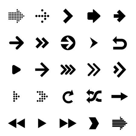 Flat design arrow icon set. Vector design elements for infographics, mobile app, website and presentation.のイラスト素材