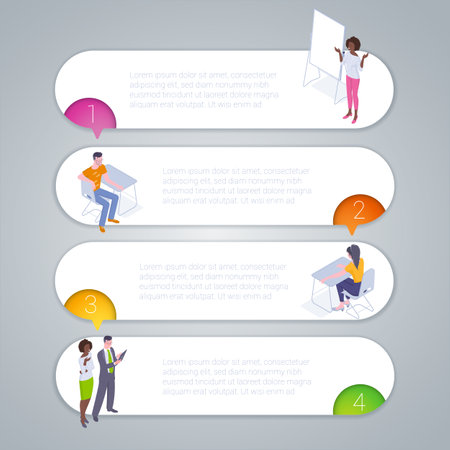 Step by step infographics templateのイラスト素材