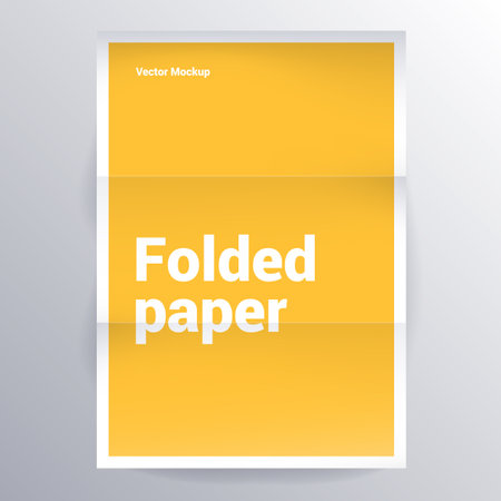 folded yellow paper vector templateのイラスト素材