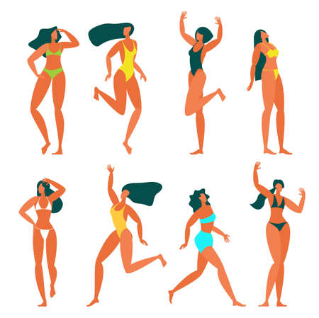 Beach people relaxing.のイラスト素材