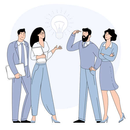 Sharing business ideasのイラスト素材