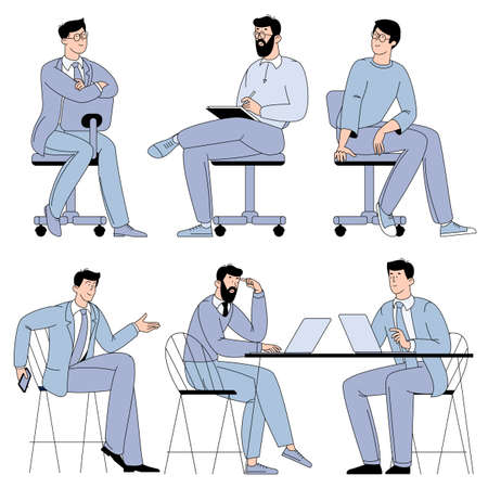 Businesswoman working character design set.のイラスト素材