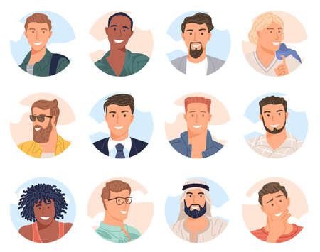 diverse men avatarのイラスト素材