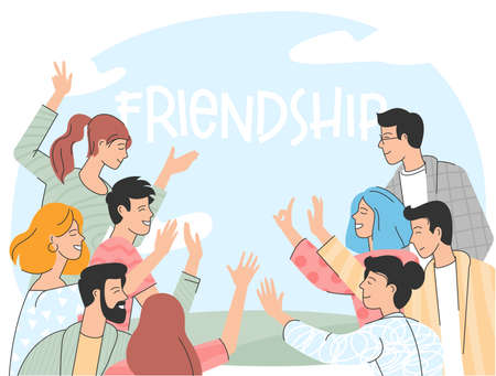 Young friends together.のイラスト素材