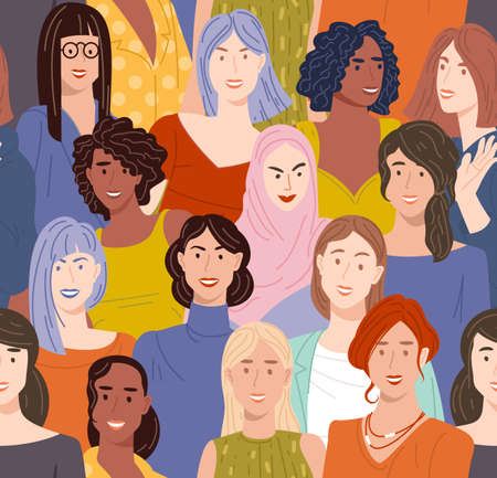 female seamless vector pattern.のイラスト素材
