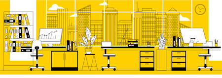 Office interior vector backgroundのイラスト素材