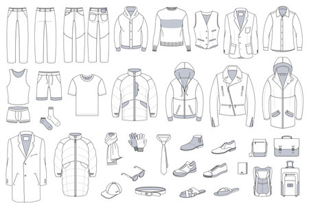 Clothing and accessories.のイラスト素材