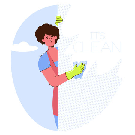 Professional cleaning worker characterのイラスト素材