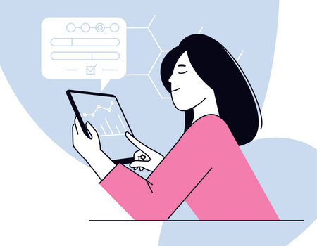 Online management dashboard vector illustration.のイラスト素材