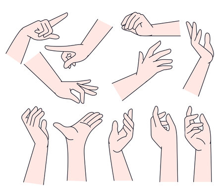 Comic hand vector set.のイラスト素材