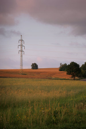 Power line towerの写真素材