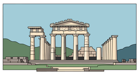 Temple of Hephaestus, Athens, Greece. Vector illustrationのイラスト素材