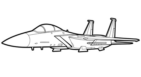 Fighter jet fighter icon. Vector illustration of a fighter jet.のイラスト素材