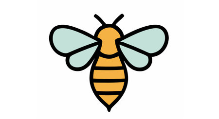 Bee icon. Vector illustration in flat style isolated on white background.のイラスト素材