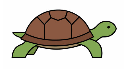 turtle animal cartoon icon on white background vector illustration graphic design.のイラスト素材