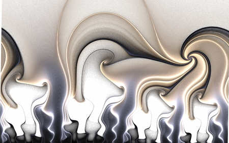 fractal white kittens color of coffee with milk and curl to the right of the compositionの写真素材