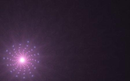 fractal purple asterisk as a jellyfish in the fog with glowing tentaclesの写真素材