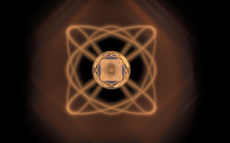 Abstract emblem on a dark backgroundの写真素材