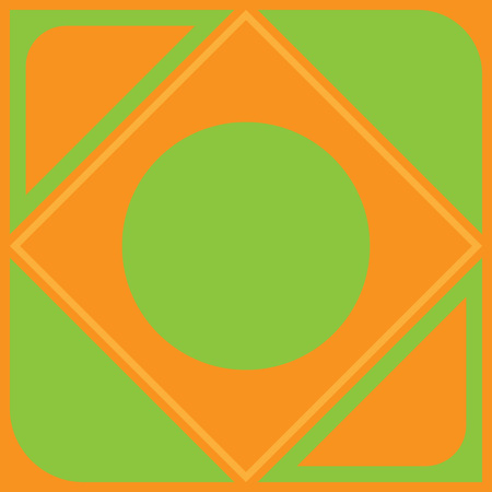 vector abstract pattern of orange and green shades in the form of geometric shapes for use in symbols and emblems.のイラスト素材