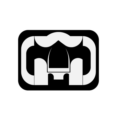 vector illustration in the form of an abstract emblem black and whiteの写真素材