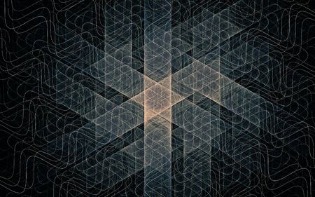 digital image generated on a computer consisting of beautiful abstract geometric shapes, lines of different colors for a background image or web design.の写真素材