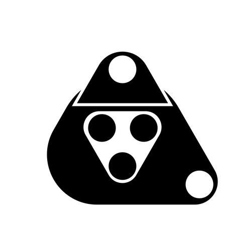 Vector illustration of an abstract symbol of geometric shapes in black and white for use as a logo or emblem of a trademark or website.のイラスト素材