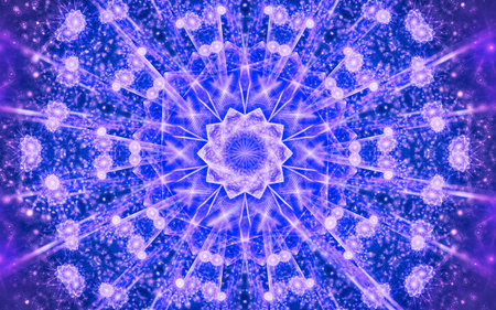 digital generated image in the form of abstract geometric shapes of various shades and colors for...