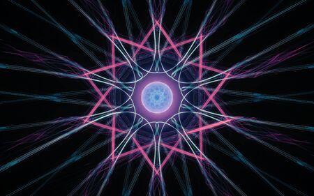 digital generated image in the form of abstract geometric shapes of various shades and colors for use in web design and computer graphics.の写真素材