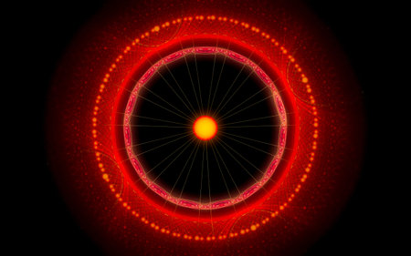 digital generated image in the form of abstract geometric shapes of various shades and colors for...
