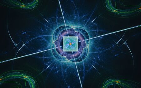 digital image generated on a computer consisting of beautiful abstract geometric shapes, lines of different colors for a background image or web design.の写真素材