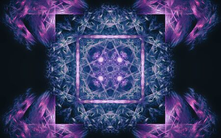 digital image generated on a computer consisting of beautiful abstract geometric shapes, lines of different colors for a background image or web design.の写真素材