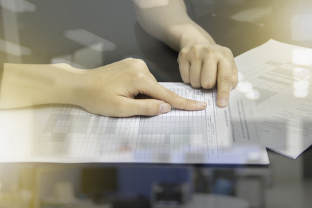 business pointing to documentの写真素材