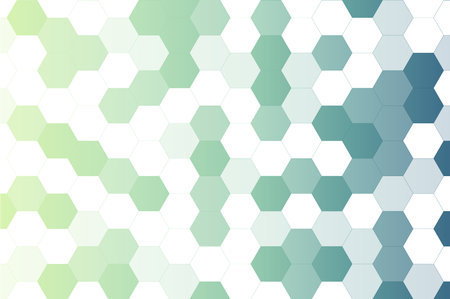 Abstract light and blue hexagon pattern background.