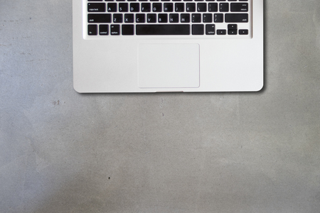 Computer laptop on table, copy space, for presentation productの写真素材