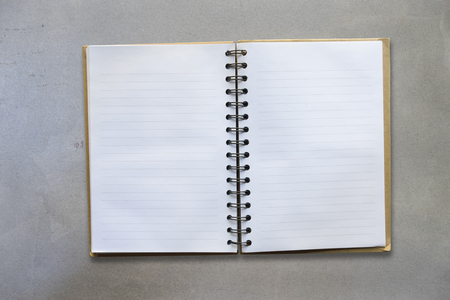 Empty book open on table, copy spaceの写真素材