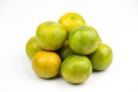 Group of citrus on white isolated backgroundの写真素材