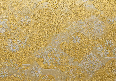 Traditional Japanese Gold and Silver Intricate Pattern Backgroundの素材