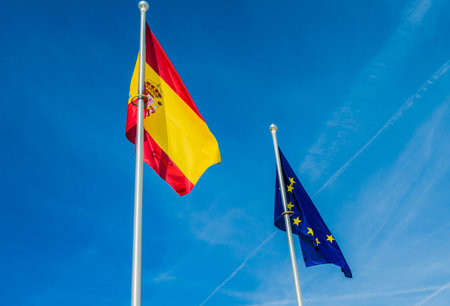 Flags of Spain and european union