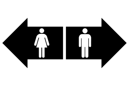 Icon male and female toilet sign with arrowsのイラスト素材