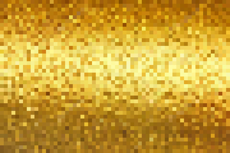 Golden, bright pixel background for Your design. Vector illustration.のイラスト素材
