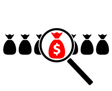 Profit search icon. A simple and original vector illustration.のイラスト素材
