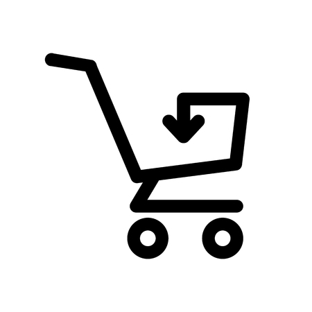 Simple shopping cart icon with arrow insideのイラスト素材