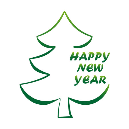Christmas tree with congratulations.のイラスト素材
